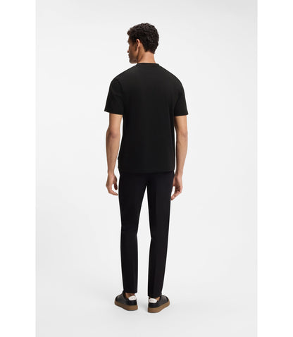 Boss Stripe Artwork T Shirt In Cotton Jersey Black