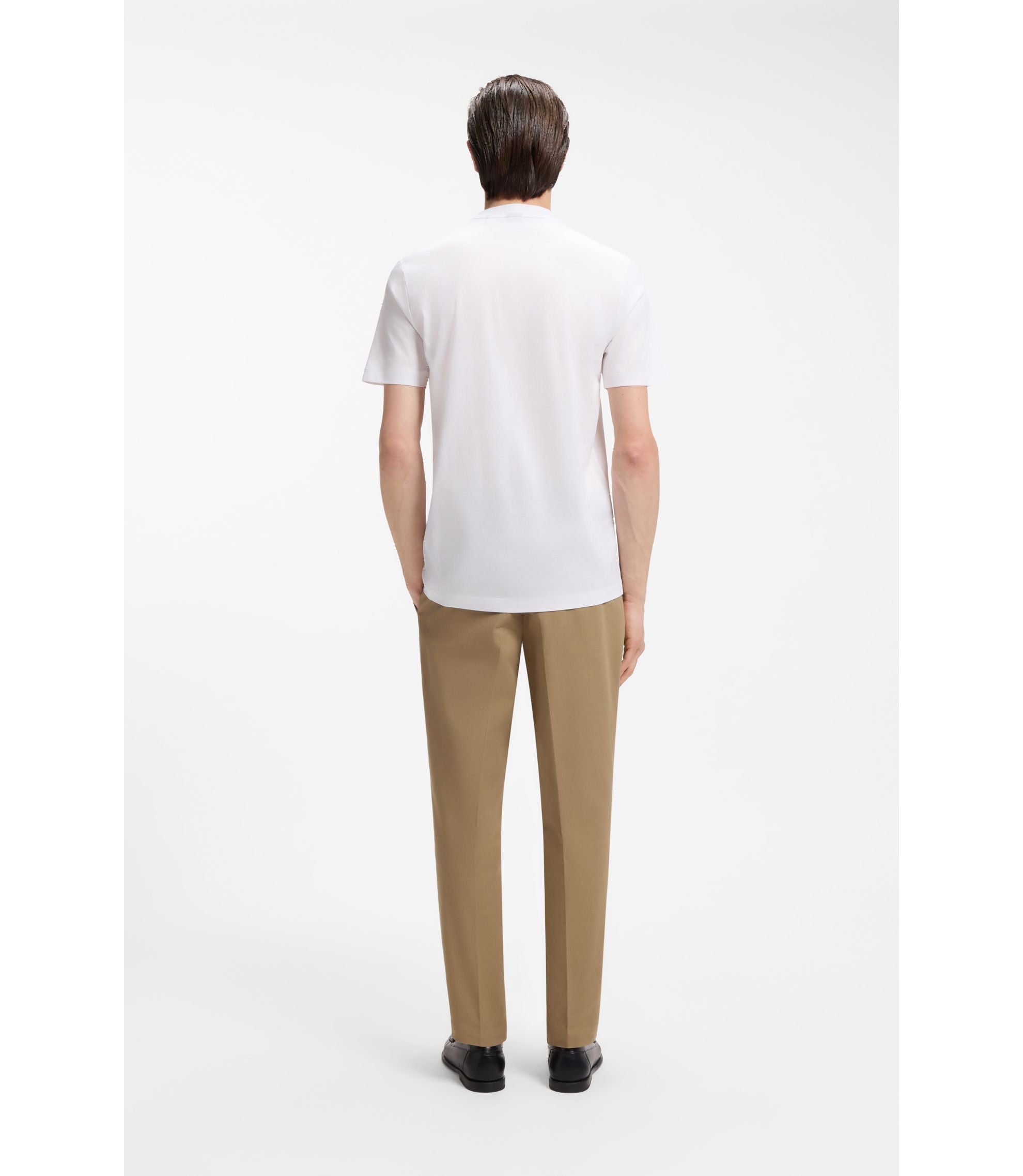 Boss Stripe Artwork T Shirt In Cotton Jersey White