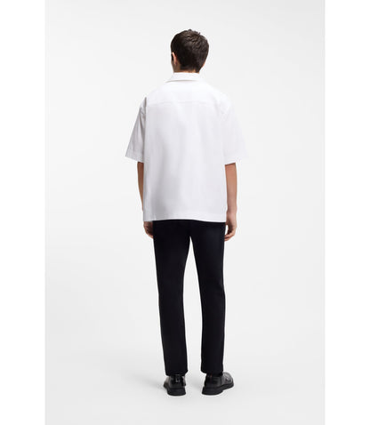 Hugo Oversized Fit Shirt In Paper Touch Cotton White