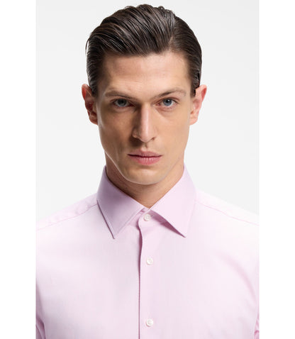 Boss Easy Iron Regular Fit Shirt In Stretch Cotton Dobby Light Pink