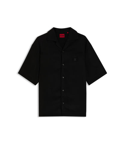 Hugo Oversize Fit Shirt With Stacked Logo Black