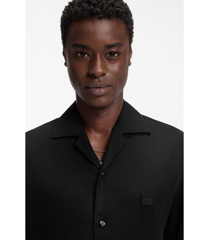 Hugo Oversize Fit Shirt With Stacked Logo Black