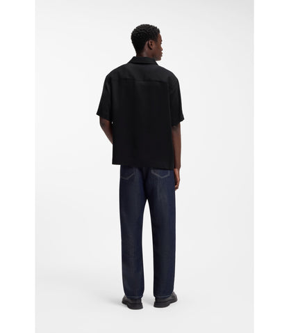 Hugo Oversize Fit Shirt With Stacked Logo Black