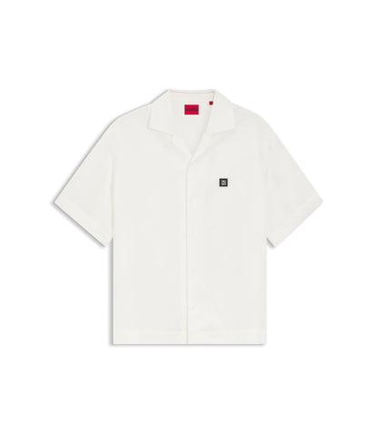Hugo Oversize Fit Shirt With Stacked Logo White