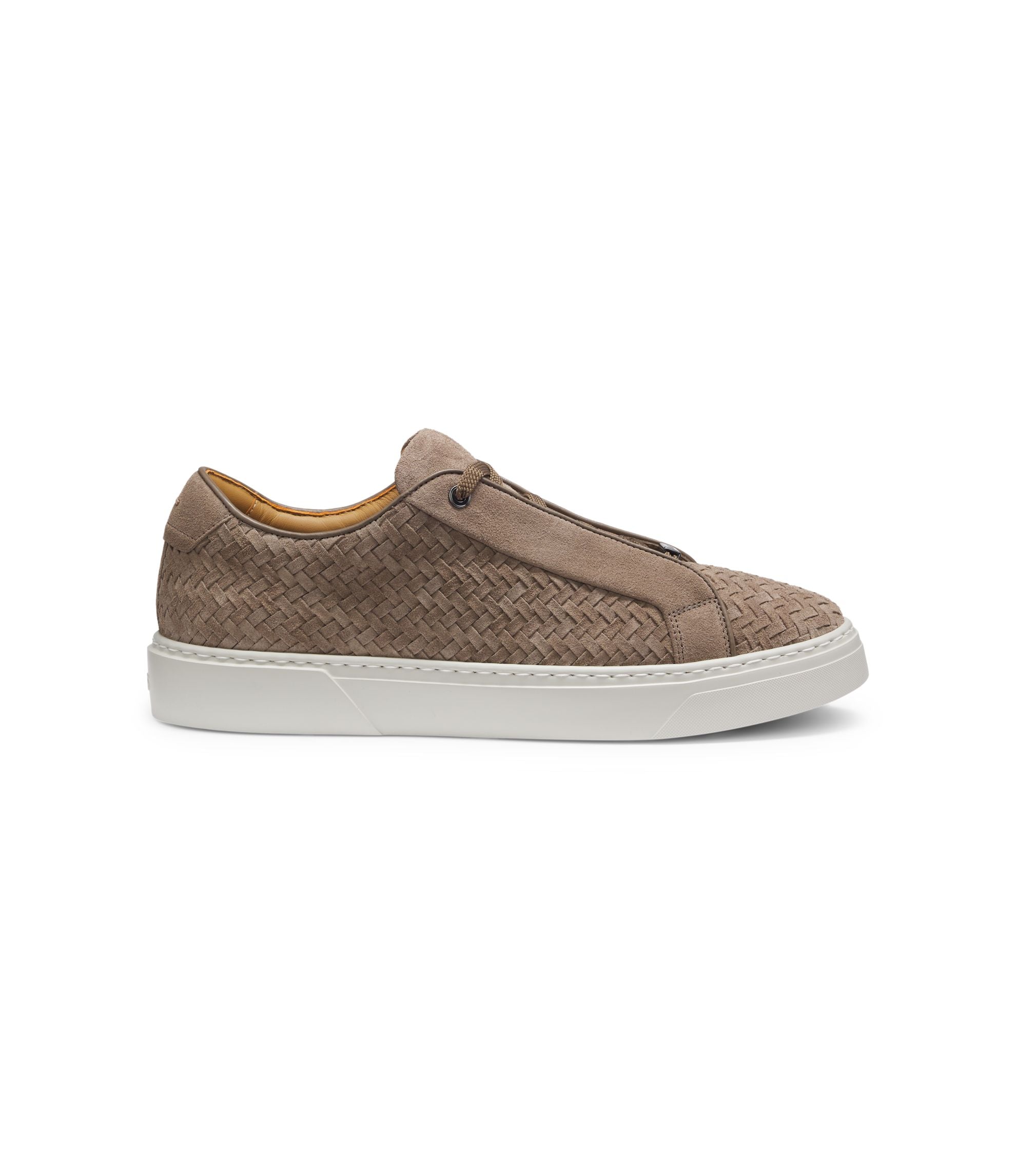 Boss Gary Trainers With Woven Suede Uppers Khaki Khaki