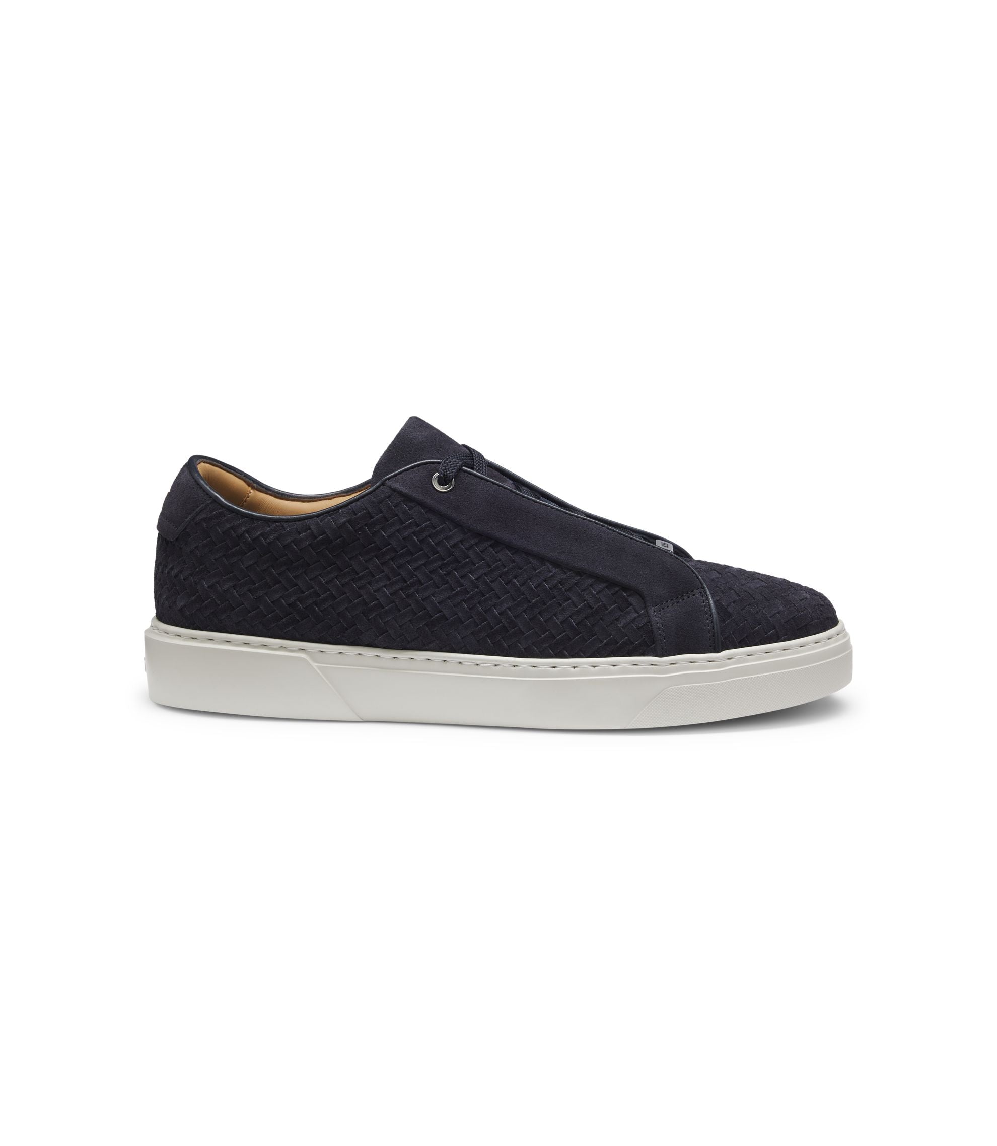 Boss Gary Trainers With Woven Suede Uppers Dark Blue Dark Blue