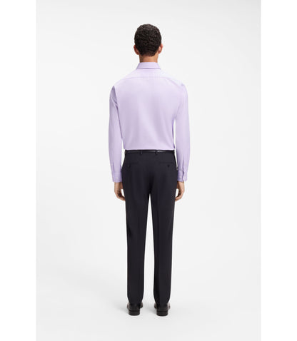 Boss Easy Iron Regular Fit Shirt In Stretch Cotton Light Purple