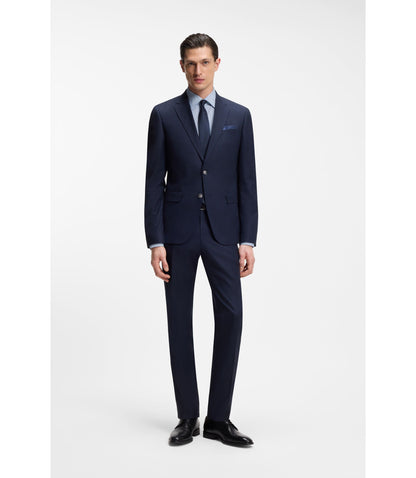 Boss Regular Fit Shirt In Printed Stretch Cotton Light Blue
