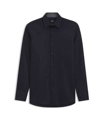 Boss Easy Iron Slim Fit Shirt In Cotton Poplin Dark Blue