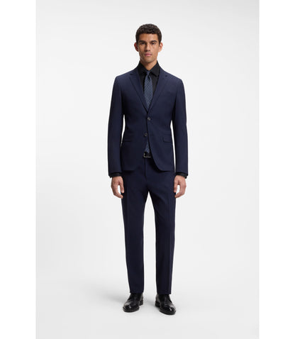 Boss Easy Iron Slim Fit Shirt In Cotton Poplin Dark Blue