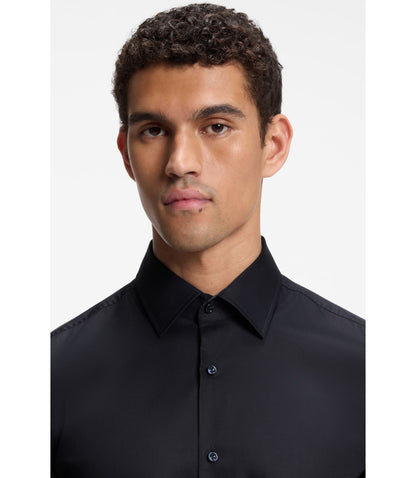 Boss Easy Iron Slim Fit Shirt In Cotton Poplin Dark Blue