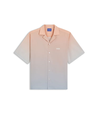 Hugo Relaxed Fit Shirt With Gradient Print Light Orange