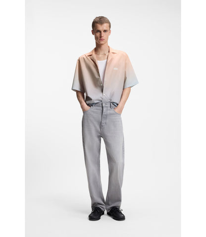 Hugo Relaxed Fit Shirt With Gradient Print Light Orange