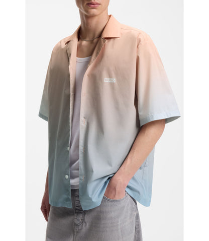 Hugo Relaxed Fit Shirt With Gradient Print Light Orange