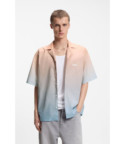 Hugo Relaxed Fit Shirt With Gradient Print Light Orange