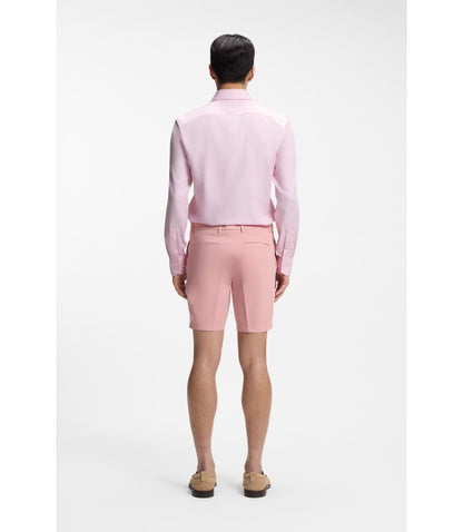 Boss Slim Fit Shirt In Structured Wrinkle Free Cotton Light Pink