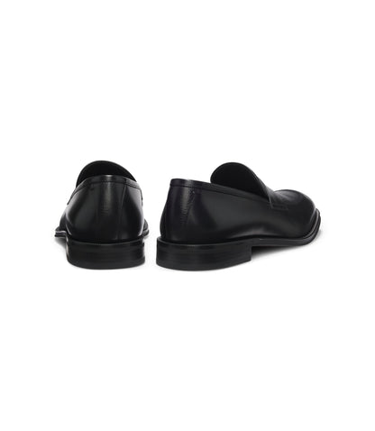 Boss Leather Loafers With Plain Penny Trim Black Black