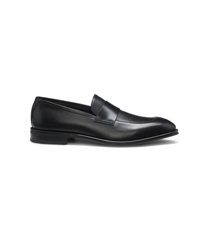 Boss Leather Loafers With Plain Penny Trim Black Black