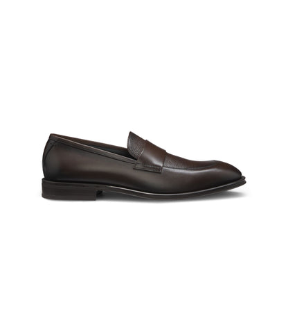 Boss Leather Loafers With Plain Penny Trim Dark Brown Dark Brown