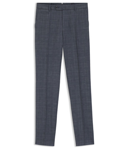 Boss Slim Fit Trousers In Virgin Wool Silk And Linen Dark Blue