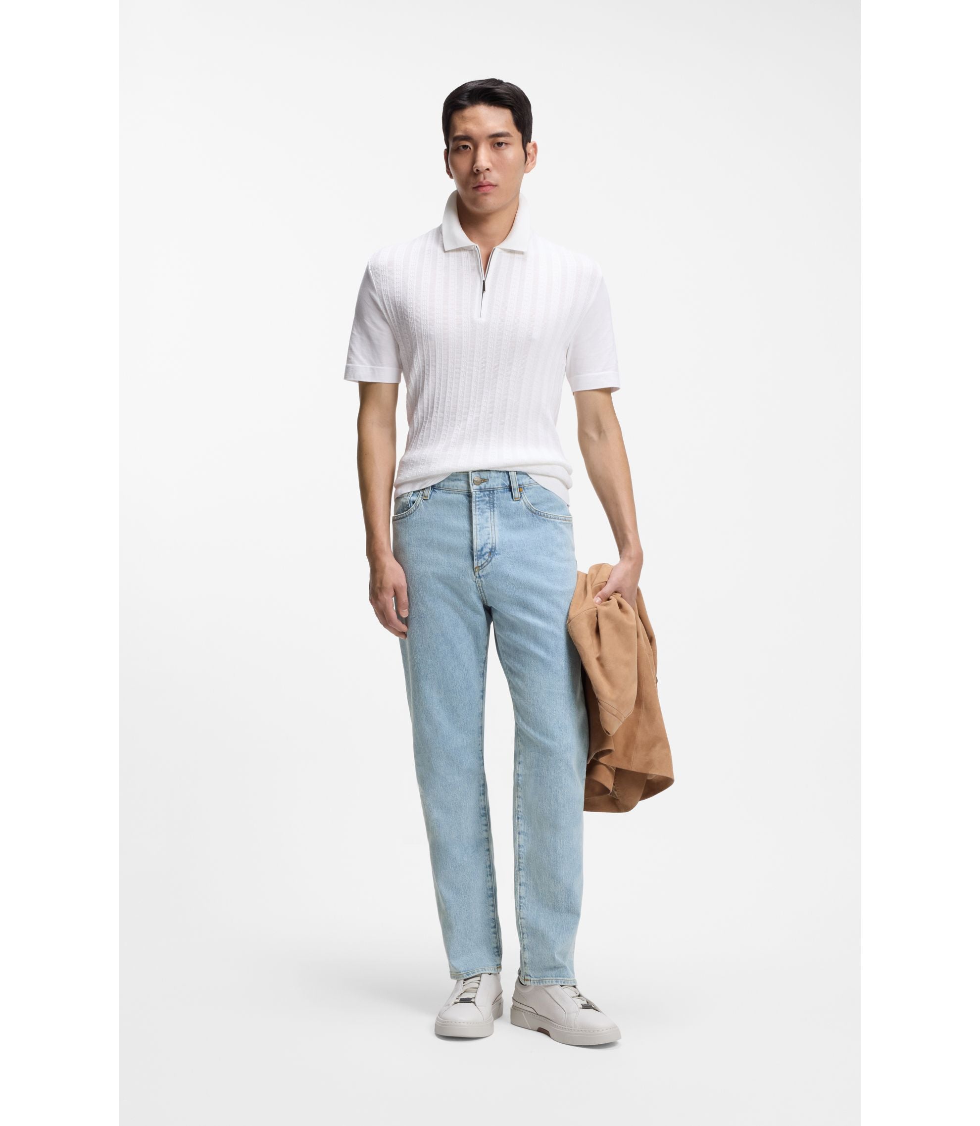 Boss Bright Blue Jeans In Comfort Stretch Denim Light Blue