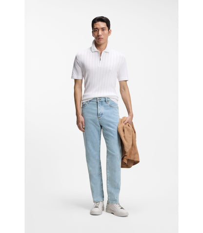 Boss Bright Blue Jeans In Comfort Stretch Denim Light Blue