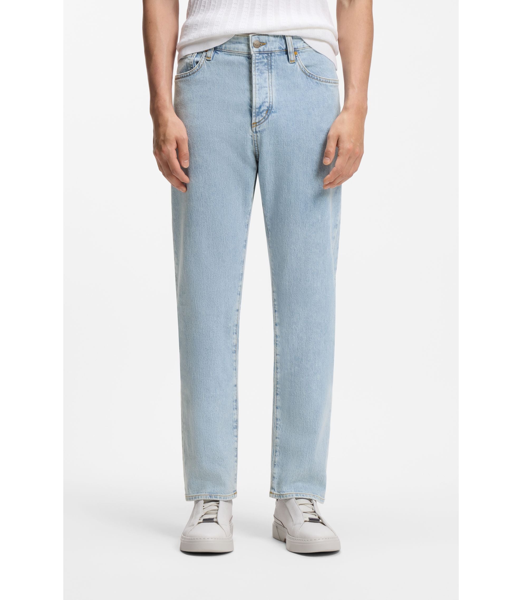 Boss Bright Blue Jeans In Comfort Stretch Denim Light Blue
