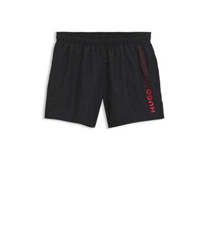 Hugo Swim Shorts With Repeated Logos Black