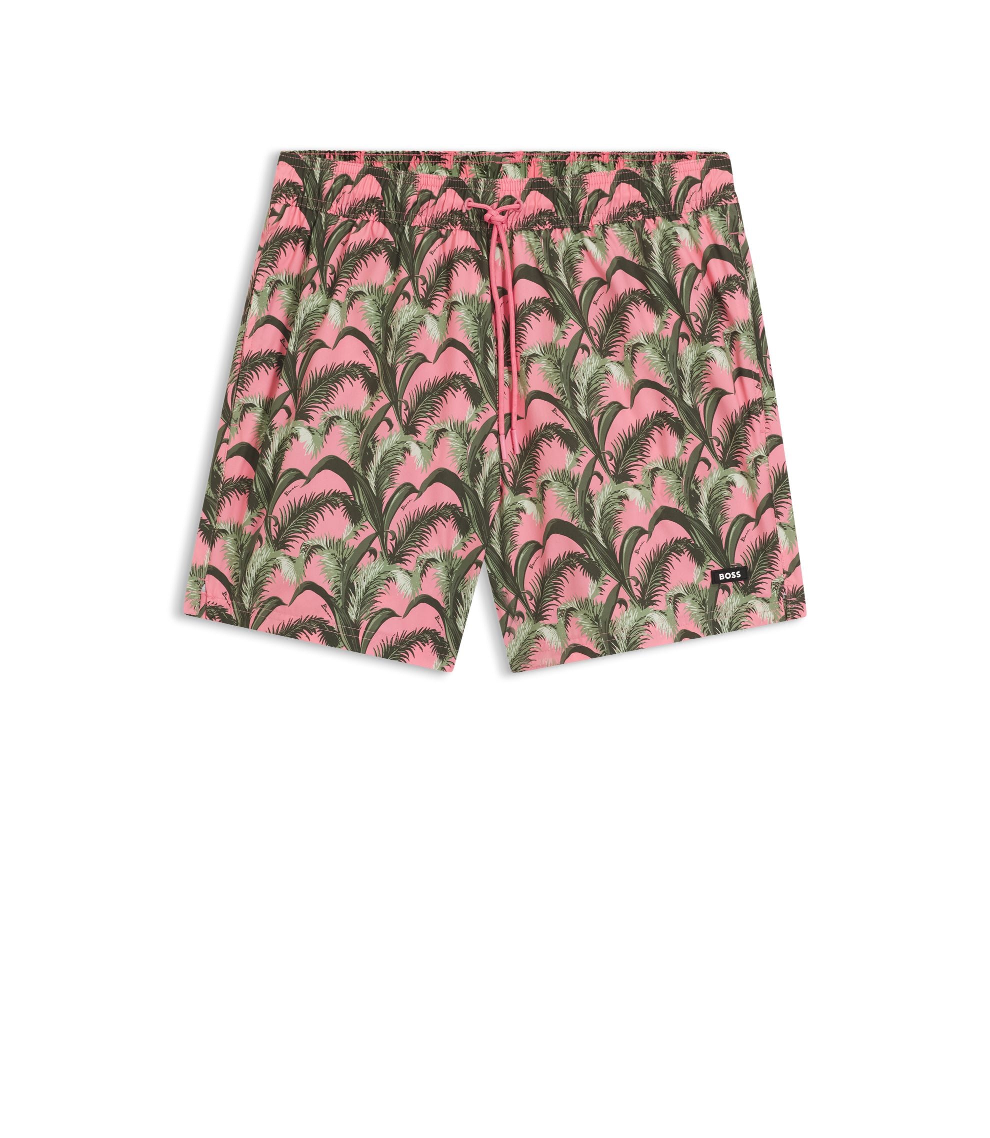Boss Swim Shorts With All Over Print Light Pink