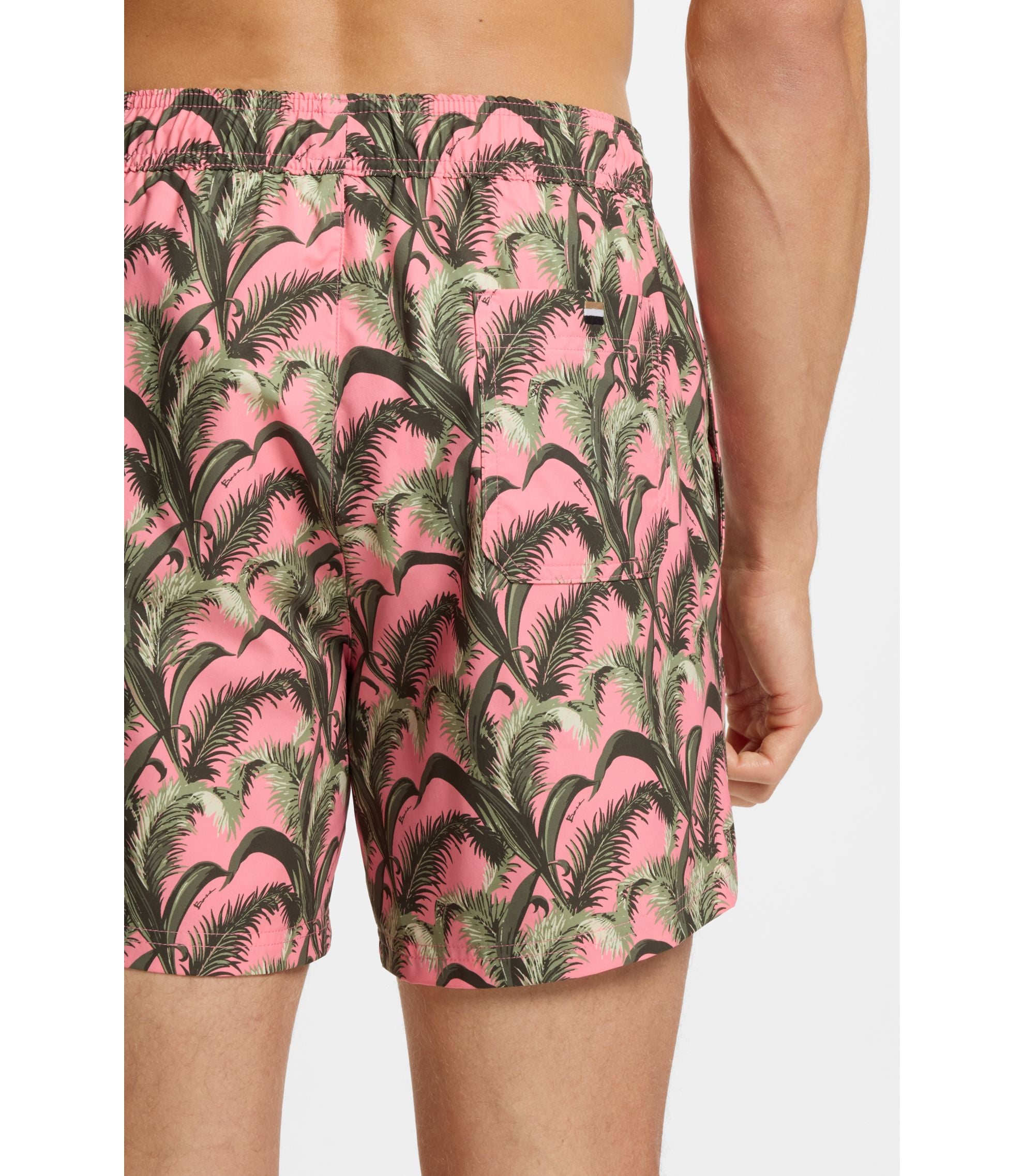 Boss Swim Shorts With All Over Print Light Pink