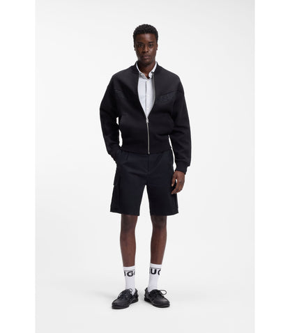 Hugo Printed Slim Fit Shirt In Stretch Jersey Black