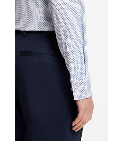 Hugo Printed Slim Fit Shirt In Stretch Jersey White