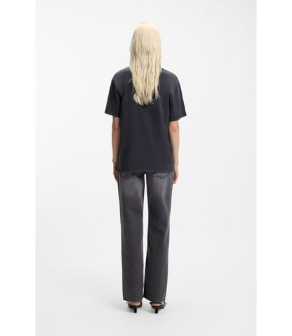 Hugo Heart Logo T Shirt In Cotton Jersey Black Women's