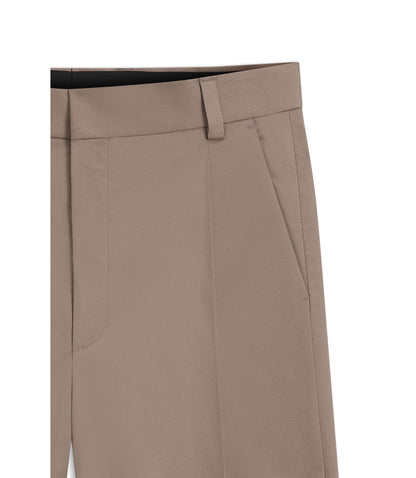 Hugo Relaxed Fit Shorts In Stretch Cotton Twill Light Brown