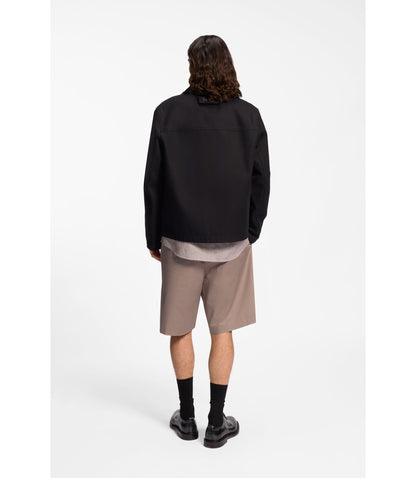 Hugo Relaxed Fit Shorts In Stretch Cotton Twill Light Brown
