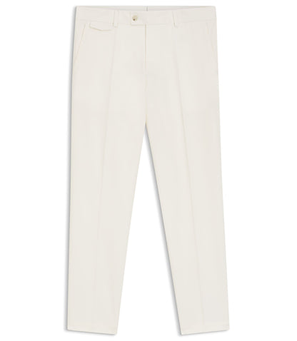 Boss Easy Iron Tapered Fit Trousers In Stretch Cotton Poplin White