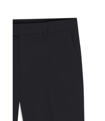 Boss Easy Iron Tapered Fit Trousers In Stretch Cotton Poplin Dark Blue