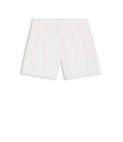 Hugo Swim Shorts With All Over Stacked Logos Light Beige