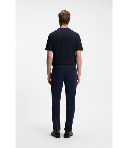 Boss Jacquard Pattern T Shirt In Cotton Dark Blue