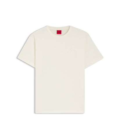 Hugo Embroidered Logo T Shirt In Cotton Jersey White Women's