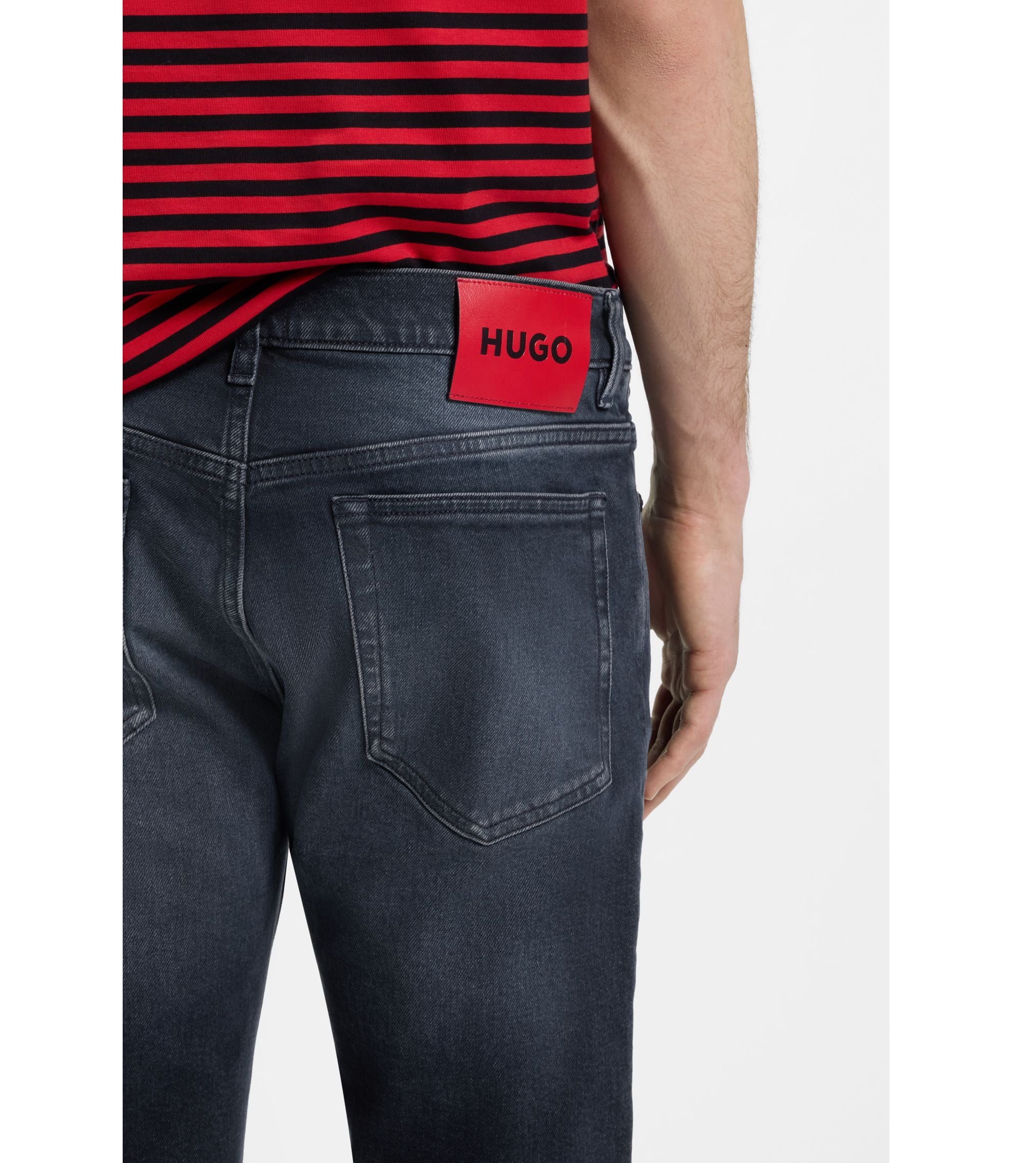 Hugo Slim Fit Jeans In Dark Blue Stretch Denim Dark Blue