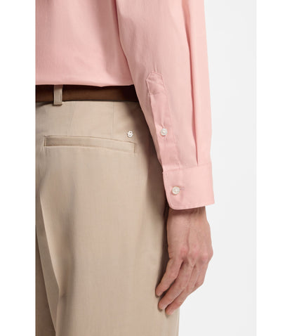 Boss Relaxed Fit Shirt In Cotton Poplin Light Pink