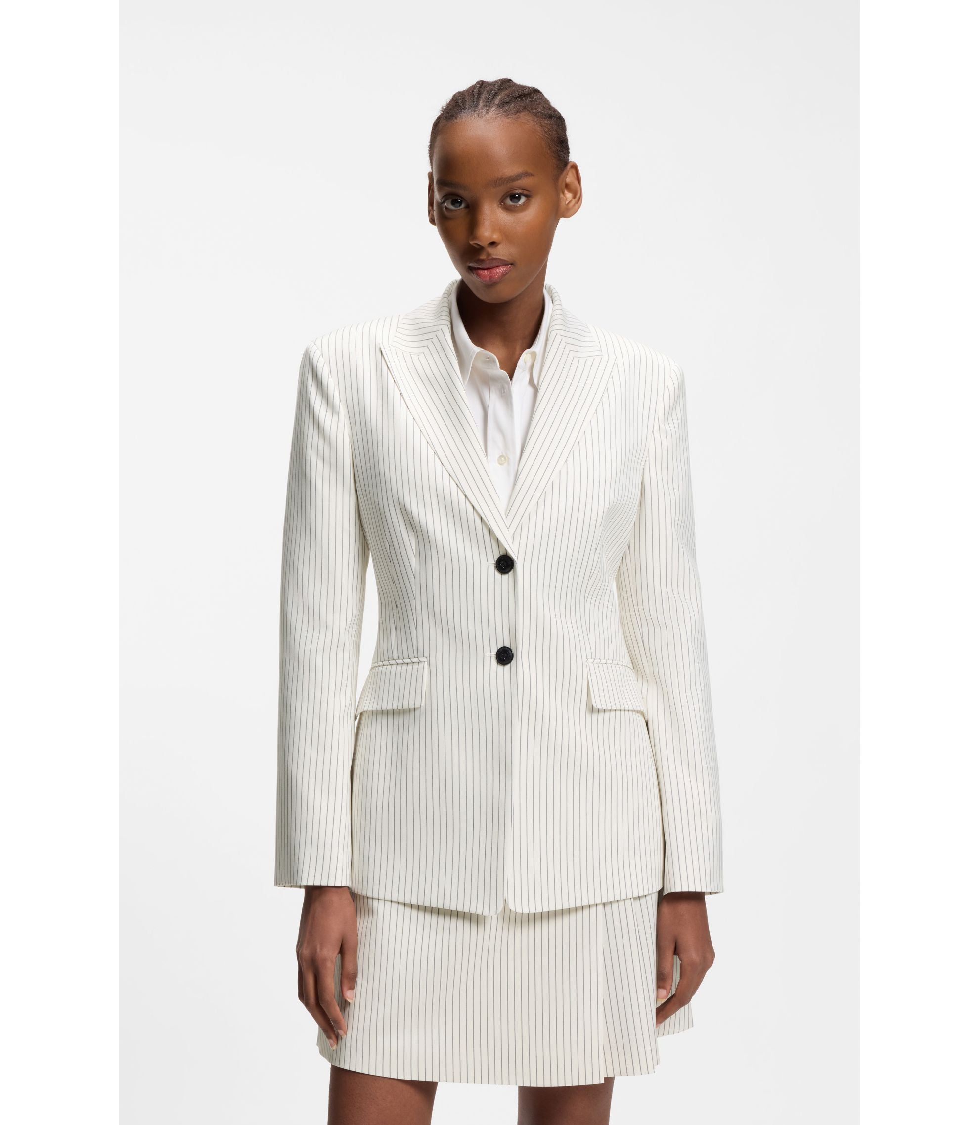 Hugo Regular Fit Blazer With Pinstripe Patterned Women's