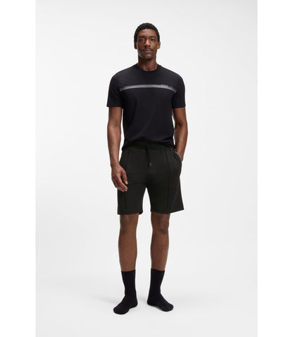 Boss Pintuck Detail Shorts In A Cotton Blend Black