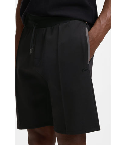 Boss Pintuck Detail Shorts In A Cotton Blend Black