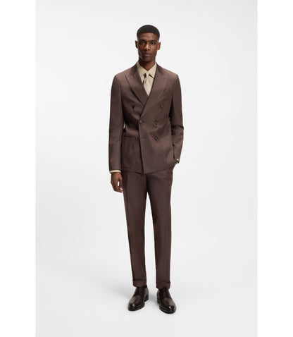 Boss Cap Toe Derby Shoes In Leather Dark Brown Dark Brown