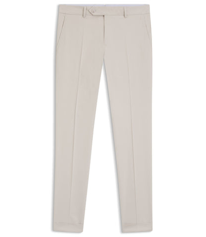 Boss Washable Slim Fit Trousers In Stretch Cotton Light Grey
