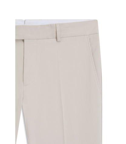 Boss Washable Slim Fit Trousers In Stretch Cotton Light Grey