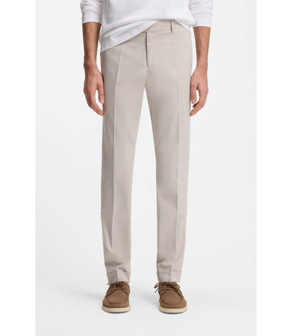Boss Washable Slim Fit Trousers In Stretch Cotton Light Grey