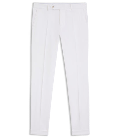 Boss Washable Slim Fit Trousers In Stretch Cotton White